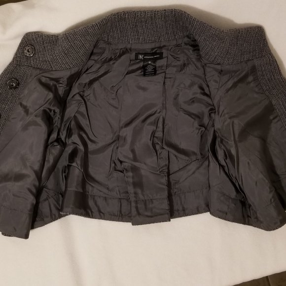 I-N-C Women’s Heavy Wool Grey Cropped Pea Coat – size M - Picture 13 of 15